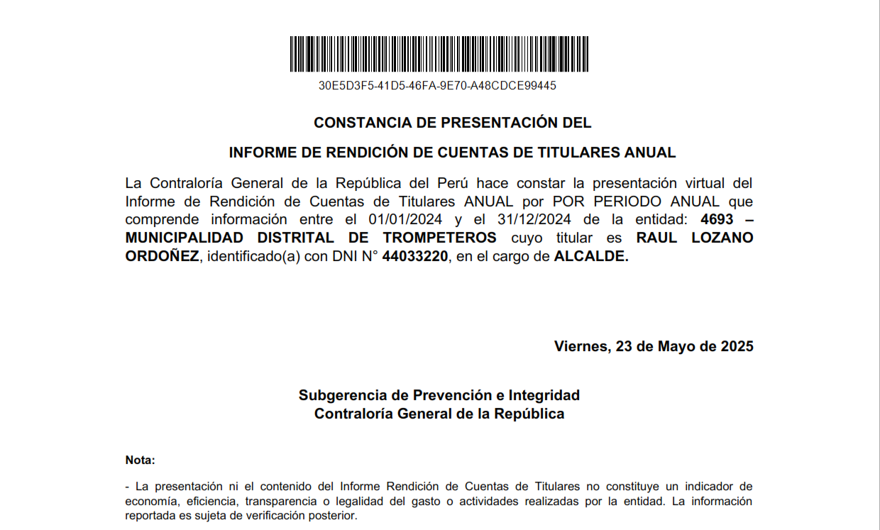 ¡Cumpliendo con la transparencia!